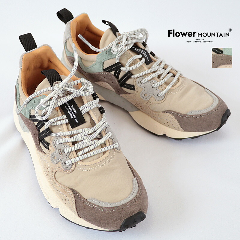 FLOWER MOUNTAIN フラワーマウンテン FM63887 YAMANO3 Gray/Charcoal/Beige ローカットスニーカー  ナイロン×スウェード マルチカラー ウォーキングシューズ ヤマノ3 | 26AW シューズ 秋冬