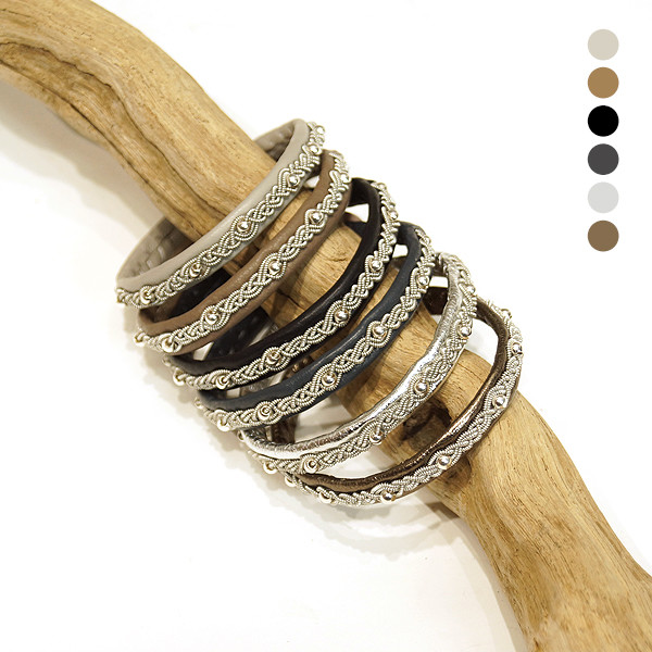 【40%OFF】HANNA WALLMARK ハンナウォールマーク  GLITTER ONE ブレスレット ミサンガ  アクセサリー プレゼント ギフト レザー 本革 鹿革 北欧 スウェーデン