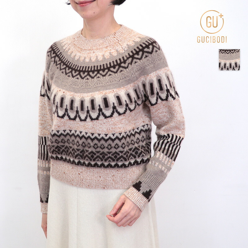 【40％OFF】GUCIBODI グチボディ R20734009 ノルディック柄 カシミヤニットプルオーバー カシミヤ100％ セーター カシミア | 25AW トップス 秋冬