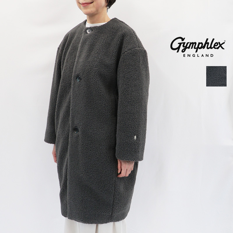 Gymphlex ジムフレックス GY-A0729 BOL ライトボアノーカラーコート ボアコート エコムートン | 26AW アウター 秋冬