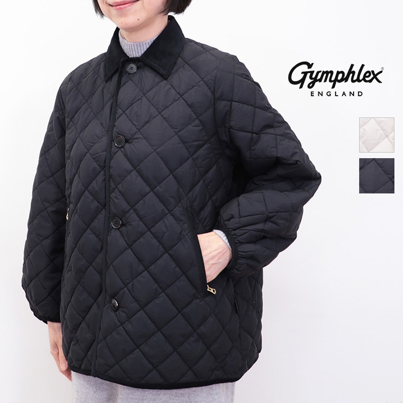 Gymphlex ジムフレックス GY-A0717 NYM キルトダウンパフスリーブミドルコート キルティングブルゾン コーディロイ 襟 | 25AW アウター 秋冬