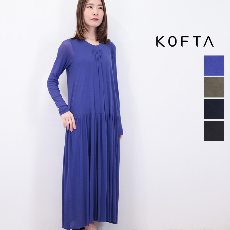 KOFTA コフタ 572961 コットンシフォン ロングスリーブギャザーワンピース 長袖  | 春夏 24SS