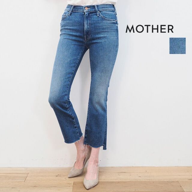 Mother マザー 1157 686 Hsu クロップド レイヤーカット デニムパンツ リヨセル Insider Crop Step Fray ライトインディゴ スキニー ストレッチ ジーンズ レディース ボトムス 21ssボトムス