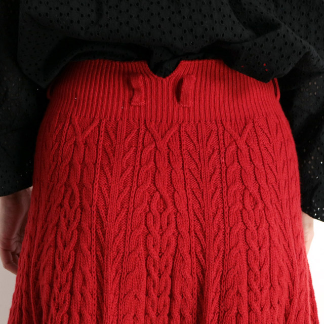 40%OFF】iliann loeb イリアンローブ ケーブル編み フレアスカート  