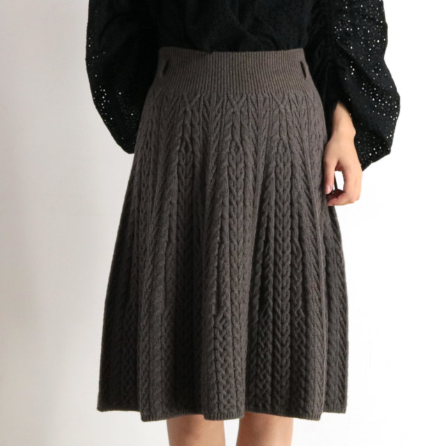 40%OFF】iliann loeb イリアンローブ ケーブル編み フレアスカート  
