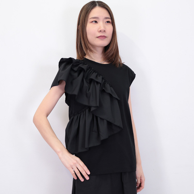 ADAWAS アダワス ADWS-308-59 スムースジャージ―フリルTシャツ 