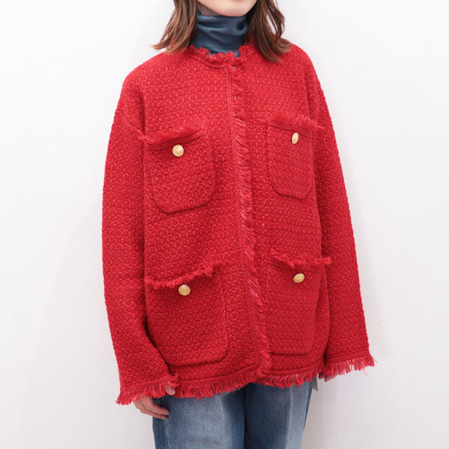 【未使用品】MUSE ADAWAS/アダワス　KNIT TWEED ジャケット 8/22販売開始 ADAWAS アダワス ツイードニットジャケット ADWS