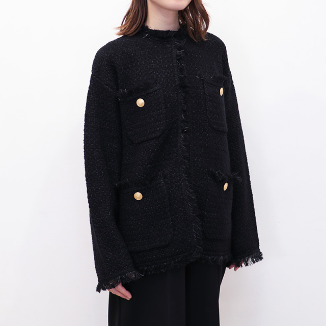 【未使用品】MUSE ADAWAS/アダワス　KNIT TWEED ジャケット 8/22販売開始 ADAWAS アダワス ツイードニットジャケット ADWS