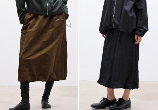ALWEL オルウェル CRINY-2 ナイロンツイルドローストリングスカート