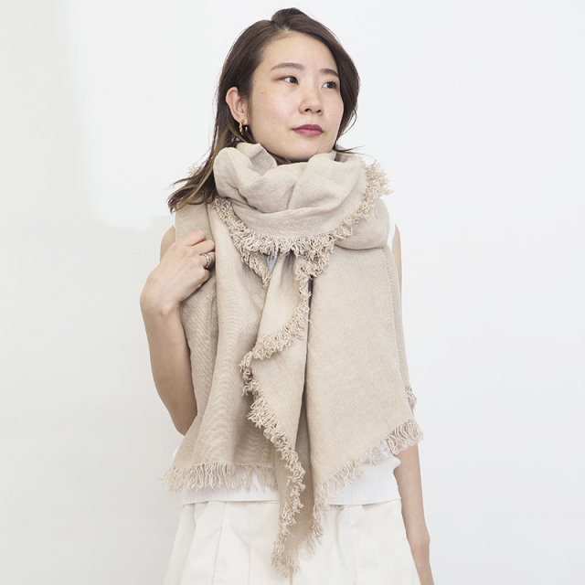 スノーブルー アソースメレ ベルギーリネンストール ブラック