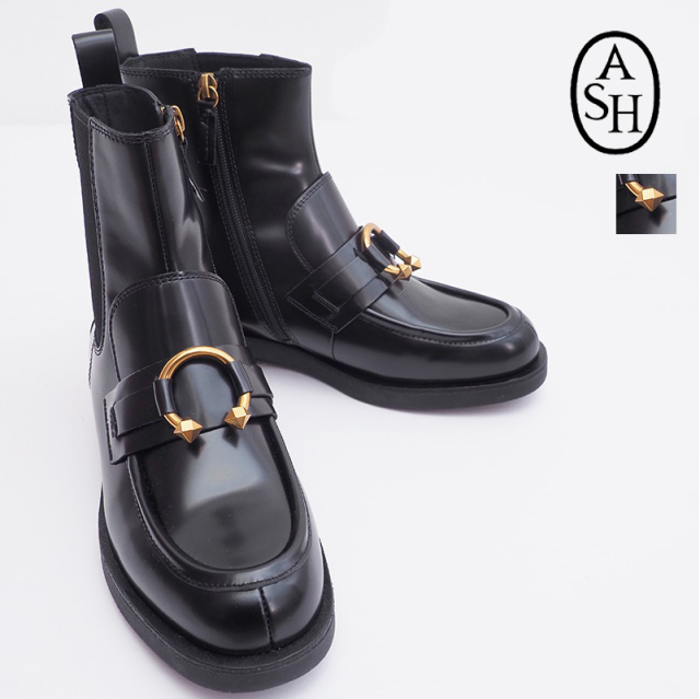 ASH アッシュ Wings Piercing 137811 ガラスレザーサイドゴアジップ