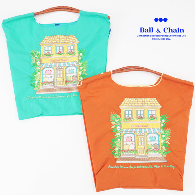 Ball＆Chain ボール＆チェーン 301092 B&C SHOP ＜Mサイズ＞ ショップ トートバッグ エコバッグ ショッピングバッグ ハンドバッグ 刺繍 ギフト ボールチェーン BLUE LABEL ボールアンドチェーン