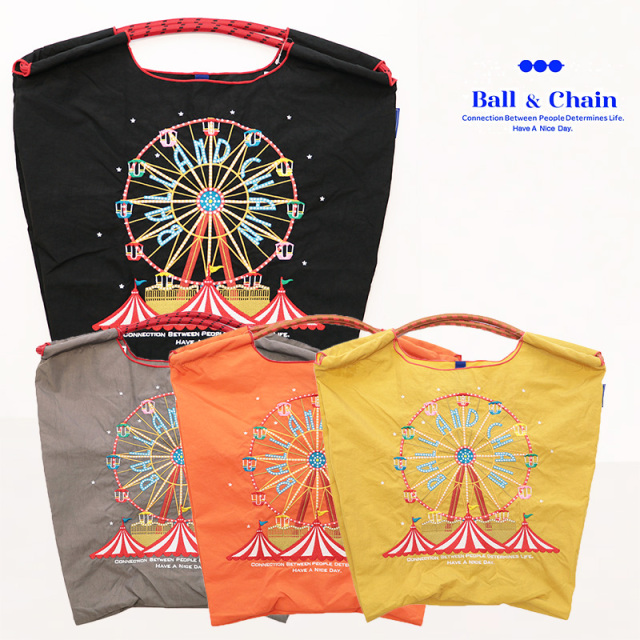 Ball＆Chain ボール＆チェーン 301042 Ferris Wheel ＜Mサイズ＞ 観覧車 トートバッグ エコバッグ ショッピングバッグ ハンドバッグ 刺繍 ギフト ボールチェーン BLUE LABEL ボールアンドチェーン