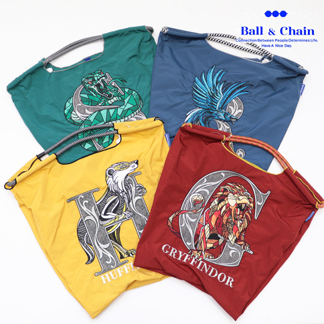 Ball＆Chain ボール＆チェーン 34800 HARRY POTTER ＜Mサイズ＞ ハリー・ポッター GRYFFINDOR SLYTHERIN RAVENCLAW HUFFLEPUFF ハリーポッター トートバッグ  エコバッグ ショッピングバッグ ハンドバッグ 刺繍 ボールアンドチェーン