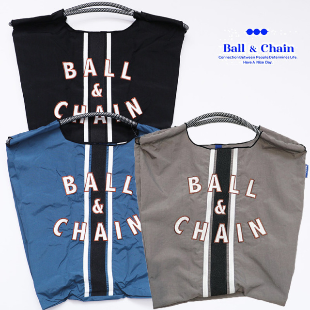 Ball＆Chain  ボール＆チェーン  301037 LINE  Mサイズ  ライン　トートバッグ エコバッグ ショッピングバッグ ハンドバッグ 刺繍 ギフト ボールチェーン BLUE LABEL ボールアンドチェーン | バッグ 定番