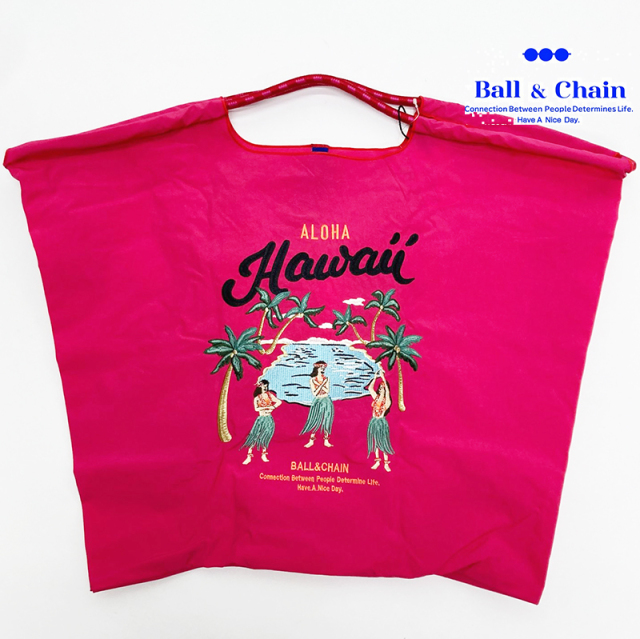 Ball＆Chain ボール＆チェーン 30110209 Hawaii ハワイ Lサイズ PINK トートバッグ エコバッグ ショッピングバッグ ハンドバッグ 刺繍 ギフト ボールチェーン BLUE LABEL ボールアンドチェーン | バッグ 定番