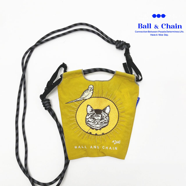 Ball＆Chain ボール＆チェーン 31320120 D.CAT キャット 猫 Sサイズ MUSTARD ショルダーバッグ サコッシュ ミニバッグ ポシェット 刺繍 ギフト ボールチェーン BLUE LABEL ボールアンドチェーン | バッグ 定番