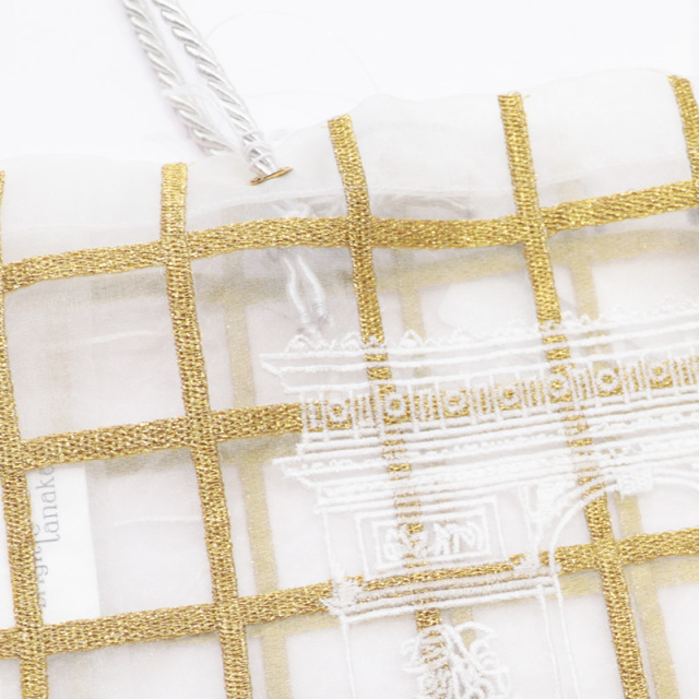 ★パリ限定★【ブリジットタナカ】オーガンジーBAG 凱旋門 BRIGITTE TANAKA PARIS 凱旋門 GOLD 刺繍入りオーガンジーバッグ