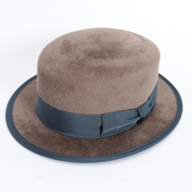 Tesi テシ ラビットファーカンカン帽 Canotto Apt別注 グレー ブラウン 秋冬 リボン ハット 帽子 17aw 新作 送料無料