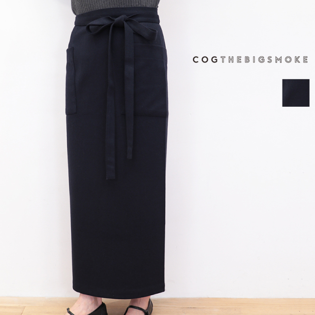COG THE BIG SMOKE コグザビッグスモーク 13502-232-1317-1 MIRANDA WRAP SKIRT フランネルジャージラップスカート タイトスカート ウール混 起毛 SOFT FLANNEL JERSEY - C13 | 25AW ボトムス 秋冬