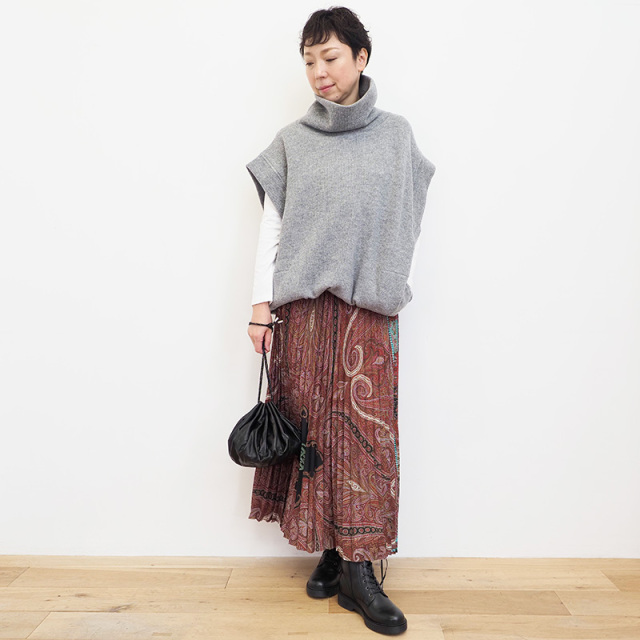 COG THE BIG SMOKE コグザビッグスモーク 7101-117-721-1 ハイネックベスト GISELE ROLLNECK GILET ジレ タートルネックニット | 22AW トップス 秋冬