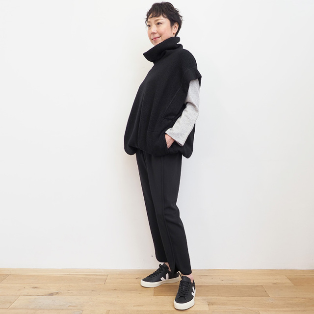 COG THE BIG SMOKE コグザビッグスモーク 7101-117-721-1 ハイネックベスト GISELE ROLLNECK GILET ジレ タートルネックニット | 22AW トップス 秋冬