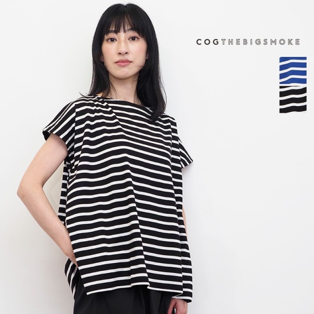 COG THE BIG SMOKE コグザビッグスモーク 8101-137-405-1 スクエアヘムボーダーTシャツ DRIS TOP カットソー  プルオーバー | トップス 23SS 春夏