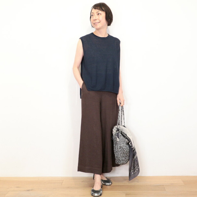 CT plage シーティープラージュ CT26123 リネンノースリーブニットプル