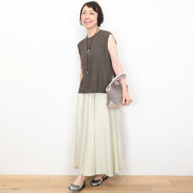 CT plage シーティープラージュ CT26123 リネンノースリーブニットプル