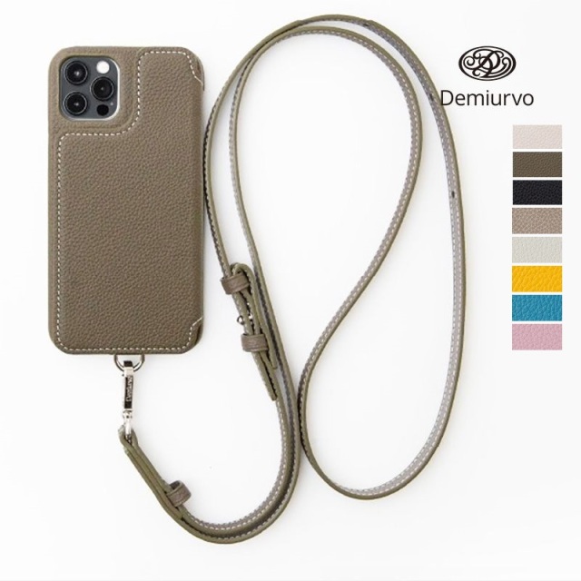 iPhone12Pro/12 FLAT】Demiurvo デミウルーボ レザースマートフォン 