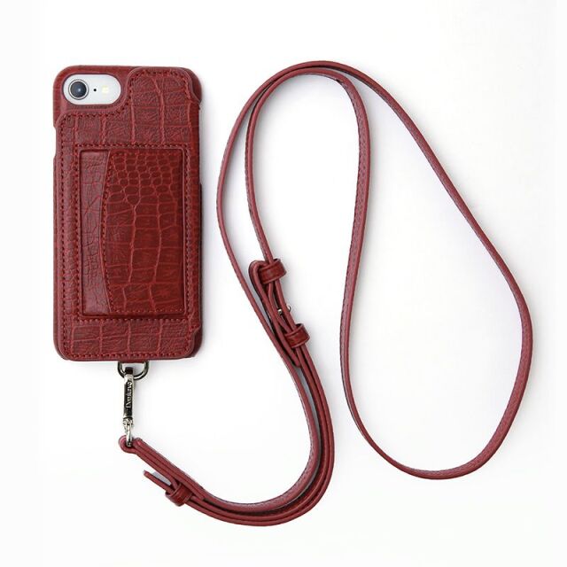 Iphonese2 8 7 6s 6 Demiurvo デミウルーボ レザースマートフォンケース Poche アイフォンケース アイフォーンケース 携帯 ケース 首紐付き ストラップ付き コインケース付き 本革 Icカード Iphonese2 8 7 6s 6