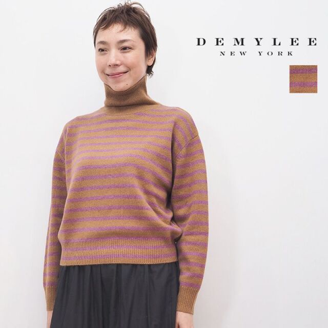 Demylee デミリー Wsf059st カシミヤ100 タートルネックボーダーセーター ニット Emeriestripsweater aw トップス 秋冬 Demylee デミリー Wsf059st カシミヤ100 タートルネックボーダーセーター ニット Emeriestripsweater aw トップス 秋冬
