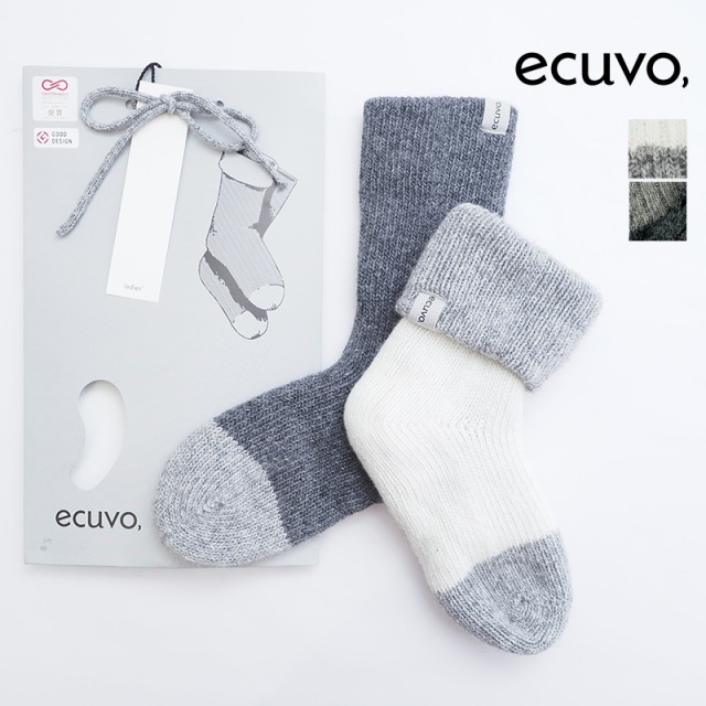 ecuvo, エクボ  226-41/226-42/726-42 リバーシブルウールニットソックス ルームソックス 2WAY レディース/メンズ サスティナブル　| 定番 ファッショングッズ 秋冬