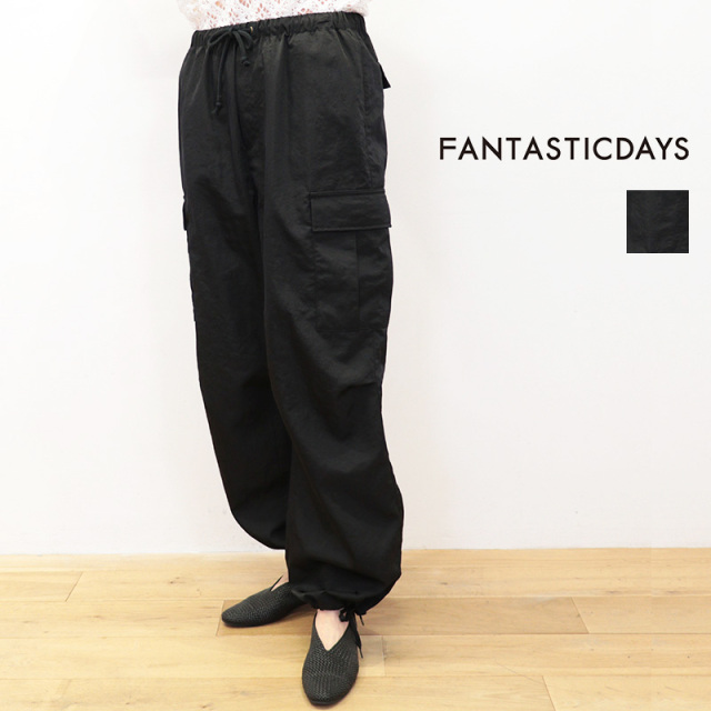 FANTASTICDAYS ファンタスティックデイズ CARGO-261-01 ナイロンカーゴパンツ ワイドパンツ ブラック | 26SS ボトムス 春夏