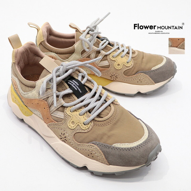 FLOWER MOUNTAIN フラワーマウンテン FM63680 YAMANO3 ローカットスニーカー Stone/Dry mud ナイロン×スウェード マルチカラー ウォーキングシューズ ヤマノ3 | 25AW シューズ