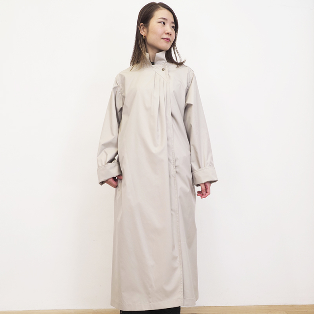 【正規品】FOX UMBRELLAS フォックスアンブレラズ FS22-04 TUCK COAT ポリエステルロングレインコート　タックコート  トレンチ ステンカラー ロングコート スプリングコート 撥水 | 春夏 アウター 22SS