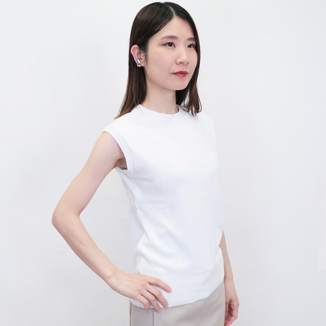 ジチピ コンパクト ノースリーブ ニットソー OPALE メール便OK gicipi 2517P コットン 綿 オフホワイト ベージュ ネイビー 紺 ブラック gicipi ジチピ コンパクト ノースリーブ ニットソー OPALE