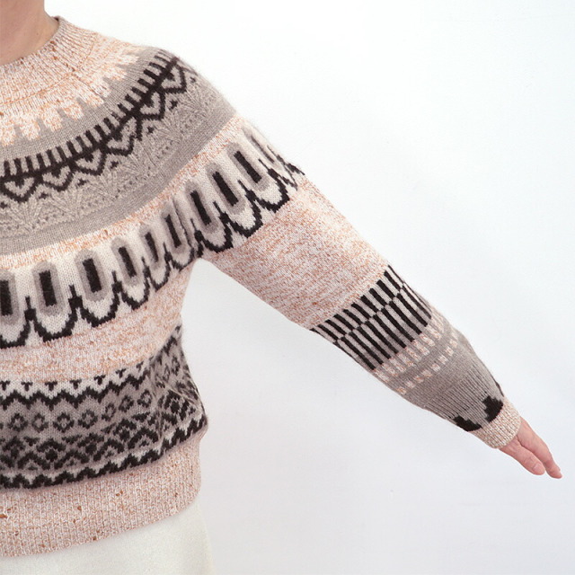 GUCIBODI グチボディ R20734009 ノルディック柄 カシミヤニットプル