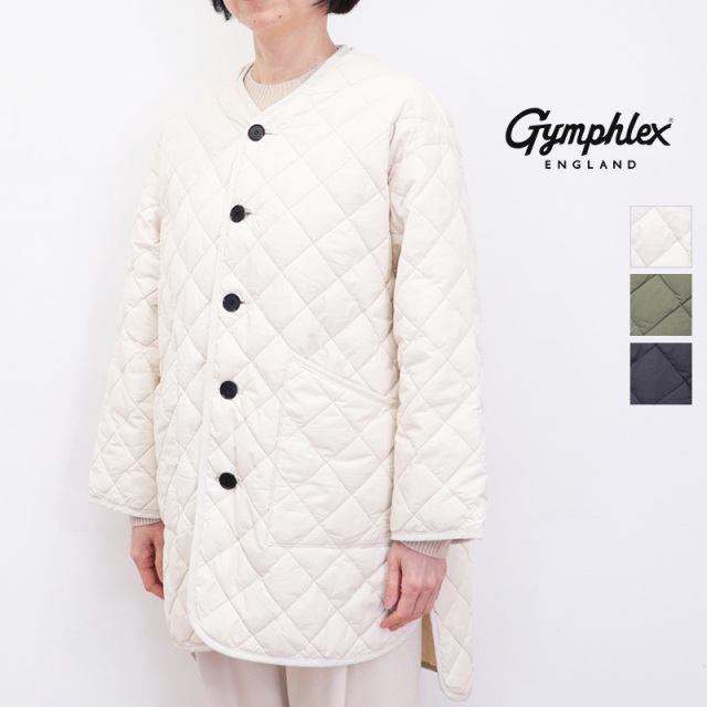 Gymphlex ジムフレックス GY-A0056 NYM キルトダウンノーカラーコート ミドルキルティングブルゾン | 25AW アウター 秋冬