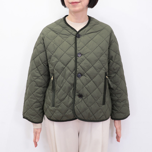 美品 ジムフレックス キルトダウンカラーレスジャケット 防寒 カーキ ノーカラー Gymphlex ジムフレックス GY-A0431 NYM キルトダウン ノーカラー