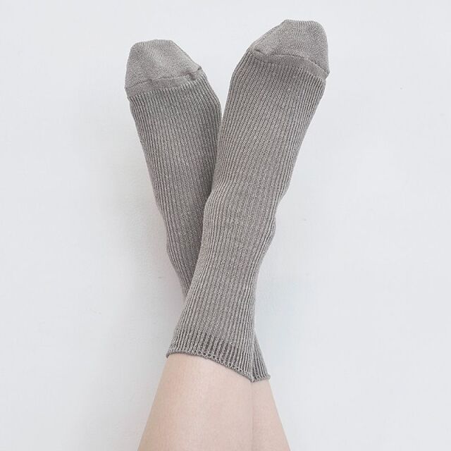 ネコポス可】hakne ハクネ HK0102 リネンリブソックス 靴下 麻 | 定番