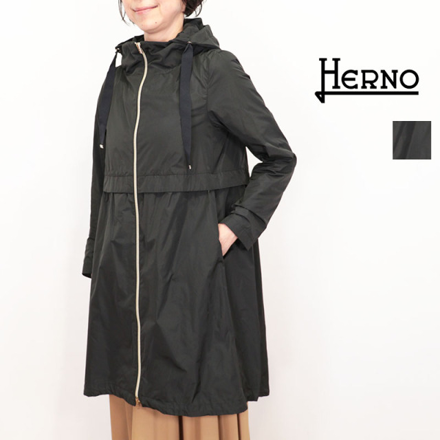 【正規品】HERNO ヘルノ GC000408D ポリエステルフーデットロングコート スプリングコート レインコート ウィンドブレーカー はっ水 | 26SS アウター 春夏