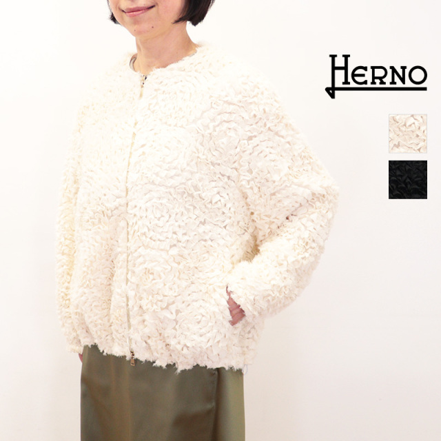 【正規品】HERNO ヘルノGC000553D チュールノーカラーブルゾン オーガンジー ジップアップジャケット | 26SS アウター 春夏