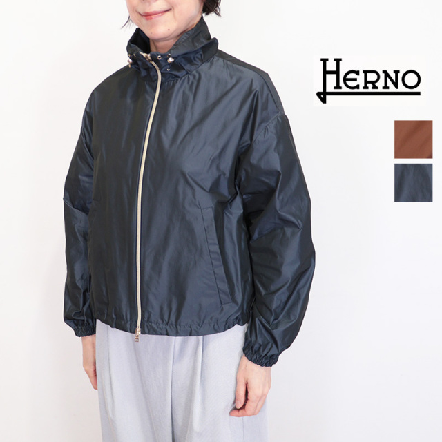 【正規品】HERNO ヘルノ GI000280D ポリエステルフーデットショートコート ブルゾン スプリングコート レインコート ウィンドブレーカー はっ水 | 26SS アウター 春夏