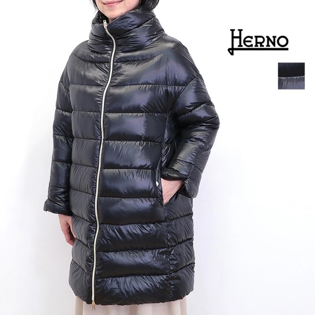 HERNO ヘルノ PI1283DIC シャイニーナイロンミドルダウンジャケット ダウンコート ロングダウン | アウター 秋冬