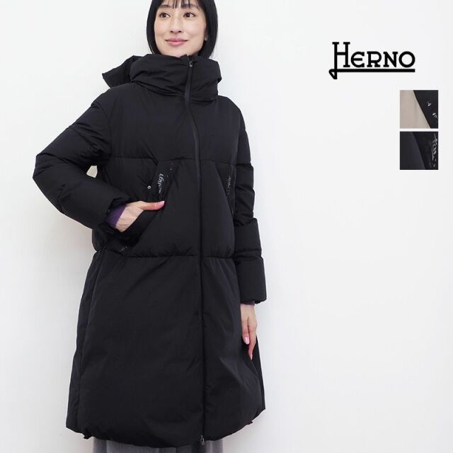 10/30販売開始 【正規品】HERNO ヘルノ PI00275DL  ラミナー  ゴアテックスインフィニウム ロングダウンジャケット ミドル ロゴリボン GORE-TEX Laminar  | 23AW アウター 秋冬