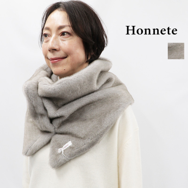 Honnete オネット HO-26AW AC4 エコファーティペット エコミンクファー スヌード マフラー Eco Fur Wrap | 秋冬 アウター 26AW