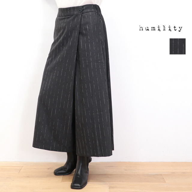 humility ヒューミリティー 57225550 チョークストライプ ウールライクキュロット ワイドパンツ | 25AW ボトムス 秋冬