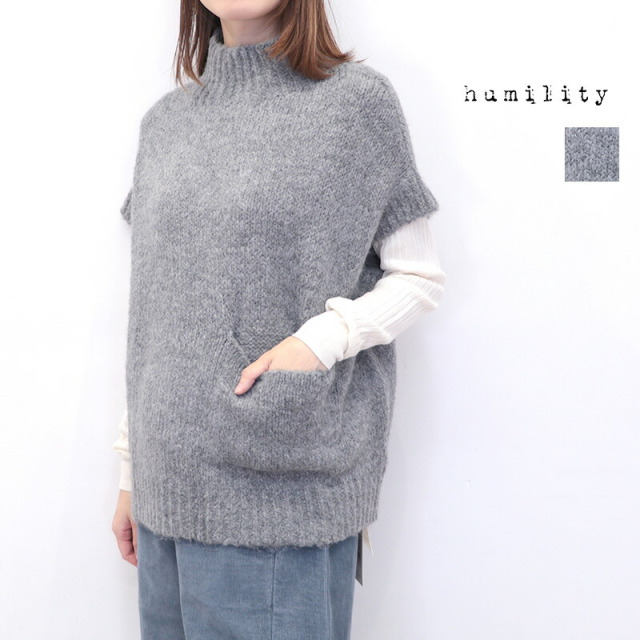 【40％OFF】humility ヒューミリティー 57225810 ハーフスリーブ モックネックニットプルオーバー ベスト ハイネック | 25AW トップス 秋冬
