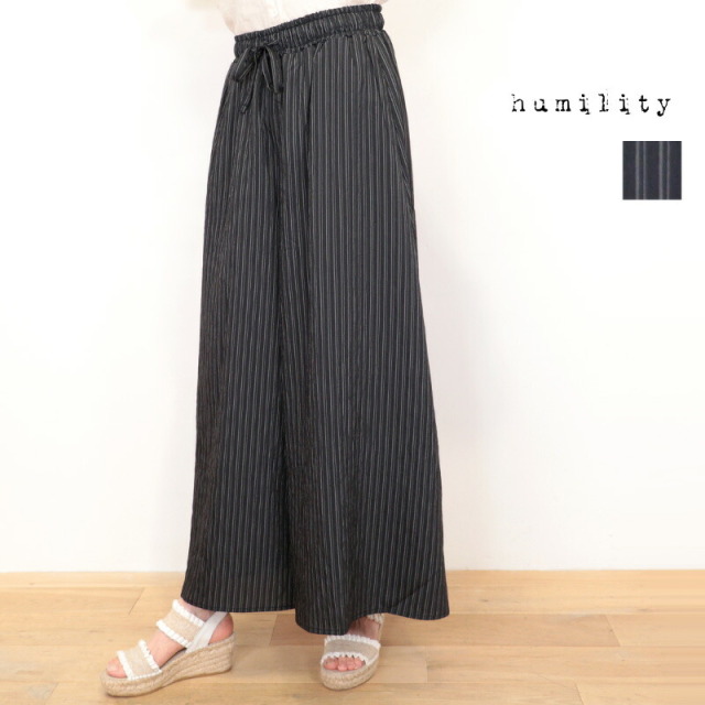 Yukiさま HEVE ヘイヴパンツ humility ヒューミリティー 67216480 レーヨンナイロン ストライプ